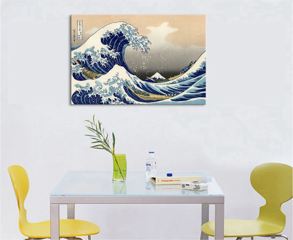 Abstract Canvas Print Painting Pic Home Wall Art Decor Blue Seascape Framed - Image 4 of 4
