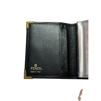 FENDI Vintage Zucca Bifold Snap Wallet Compact FF Logo Brown