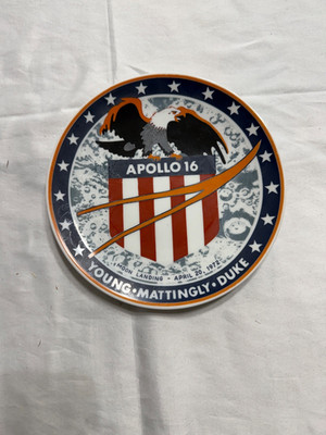 Apollo 16 NASA Commemorative Plate 1972 Young Mattingly Duke Moon Landing Denma