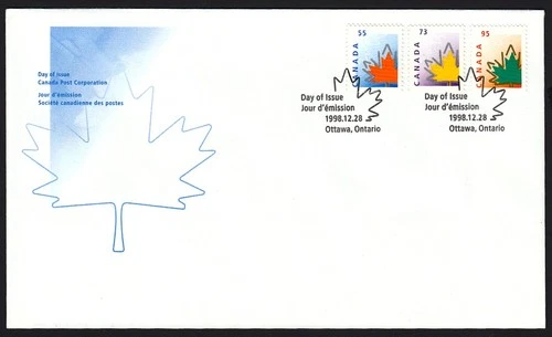 Canada 1998 #1684-1685 = Official FDC = STYLIZED MAPLE LEAF