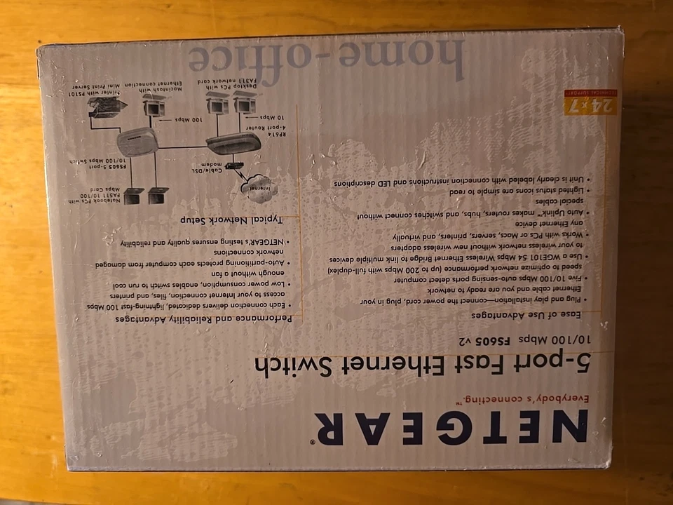 NETGEAR ProSafe FS105 5-Port Fast Ethernet Switch 10/100Mbps FS605 - Image 3 of 4