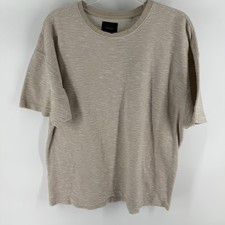 Pacsun T Shirt Mens Medium Oversized Beige Space Dye Knitted Cotton Casual Wear