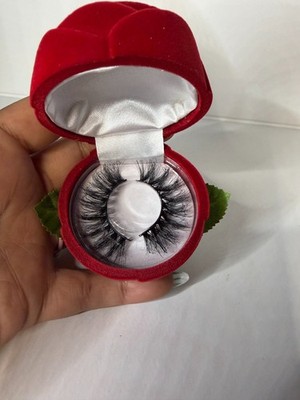 Luxury 25MM 3D Mink False Eyelashes   Dramatic Volume Wispy Lashes in Rose Case