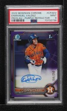 2022 Bowman Chrome Prospect Purple Refractor Enmanuel Valdez PSA 9 Auto 01ic