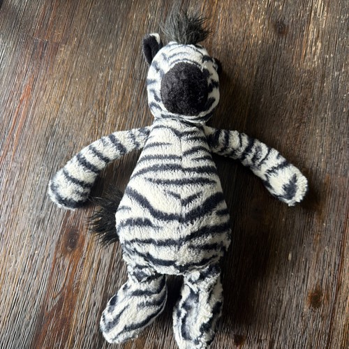 Jellycat Bashful Zebra Plush Toy Stuffed Animal Black White Soft London Safari 