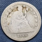 1888 S Seated Liberty Quarter 25c Circulated #78896