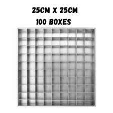 Brownie Divider Pan 25x25x3cm | 100 Grid Aluminum Mold Baking | Removable Cutter