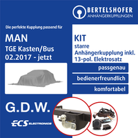 für MAN TGE Kasten/Bus 02.2017-Jetzt AHK Starr +13Pol Spezifisch E-Satz PKW