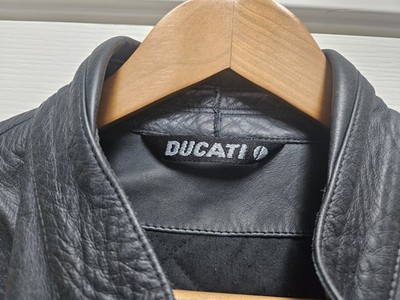 ジャケット・アウター 306 DUCATI Meccanica JKT 58 black/gray Vintage Ducati Meccanica Motorycycle Leather Jacket M Tech Size 58