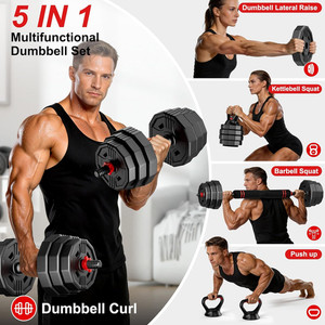 Adjustable dumbbell set 20, 30, 45, 70, 90 lbs multifunctional weight training