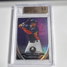 Topps 2013 Bowman Platinum George Springer Purple Refractor #BPCP38 BGS 9.5