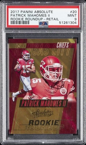 2017 PANINI ABSOLUTE ROOKIE ROUNDUP RETAIL #20 PATRICK MAHOMES II RC PSA 9