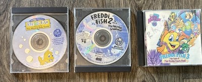 Freddi Fish (1) And 2 And 3. Set Of 3. PC/MAC CD-ROM -Win 95 Computer Games