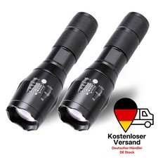 2x Super Hell Taschenlampe Fackel - LED Taktisches Fackel - Zoom - Wasserfest