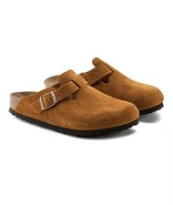 Birkenstock Boston Chestnut Suede Leather Soft Footbed Clog Unisex Size 7-9