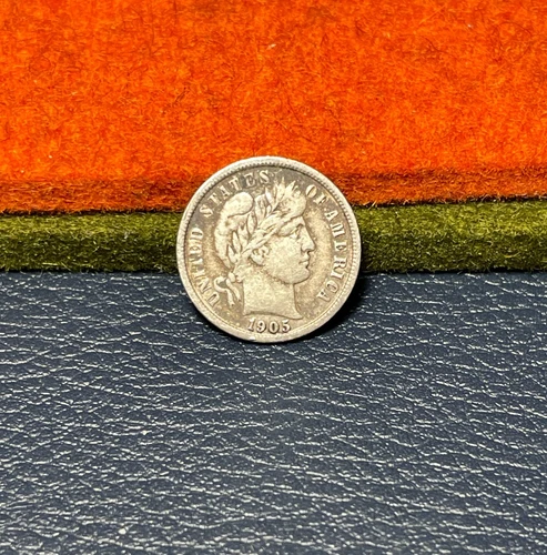 (#102436) Barber Dime:  1905  VF details.  Better date!    Full LIBERTY