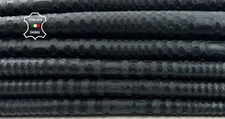 BLACK SNAKE SCALES PRINT ON Soft Italian Lamb Leather 2 skins 14sqf 1.0mm #C5852