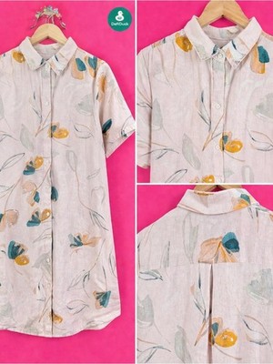 Rachel Zoe Pink Linen Floral Button-Up Shirt
