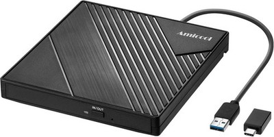 Amicool Externes DVD Laufwerk USB 3.0 CD/DVD Brenner für Laptop PC MacBook