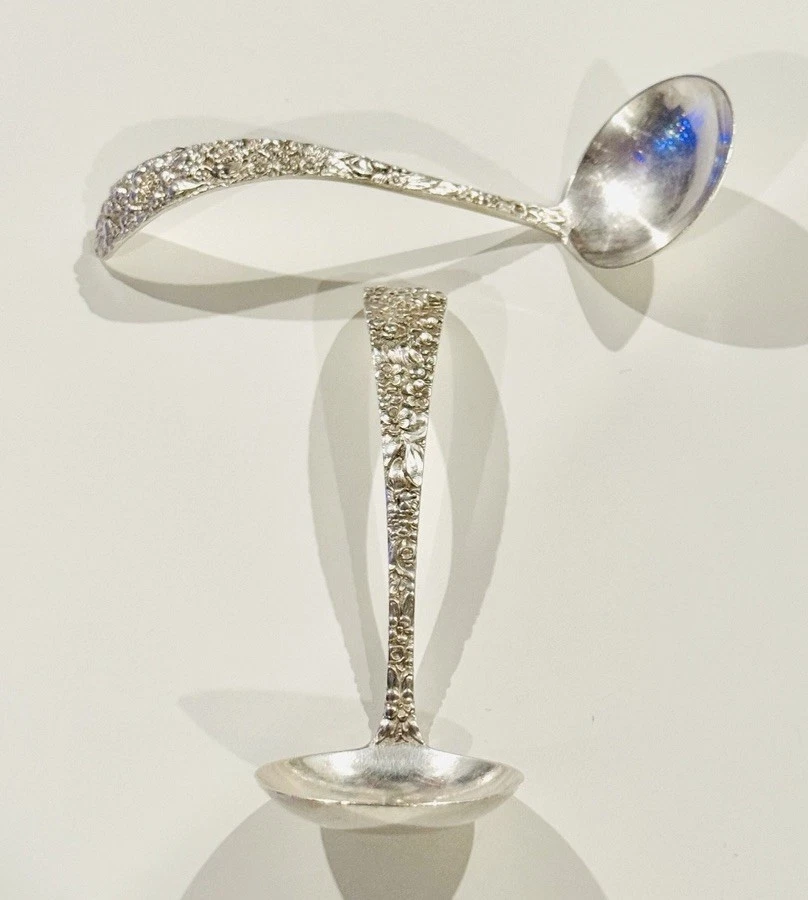 Vintage/Antique Sterling Silver Stieff Rose Gravy Ladles x2 4.5” (2.2oz/64g) - Image 2 of 4