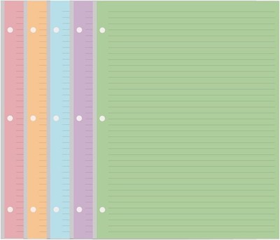 3 Hole Colorful Lined Paper - 100 Sheets/200 Pages Loose Leaf Paper Line Refi...