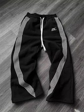 Casual Loose Straight Leg Pants Striped 2026 Summer Fashion Trend Brand