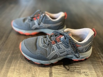Asics Womens Gel Venture 8 Orange Gray Sneaker Size 6 Running Training