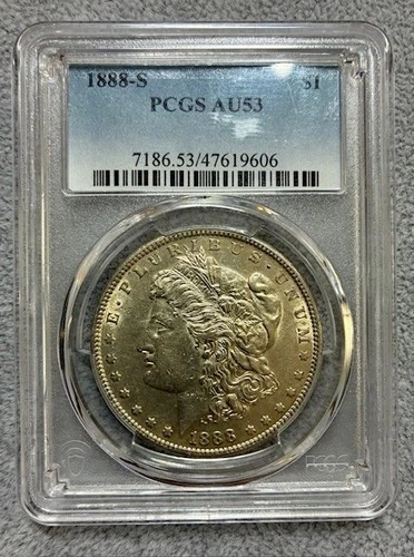1888 S Morgan Silver Dollar PCGS AU 53