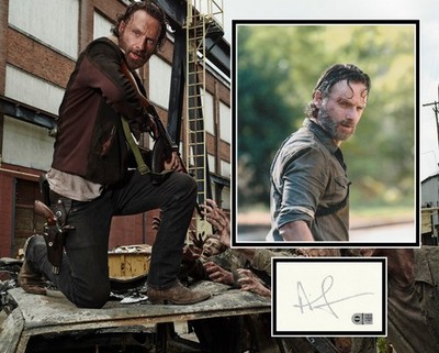 ANDREW LINCOLN SIGNED THE WALKING DEAD PHOTO MOUNT ALSO SWAU