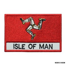 ISLE OF Man County Flag Iron On Patch Embroidered Badge For Clothes