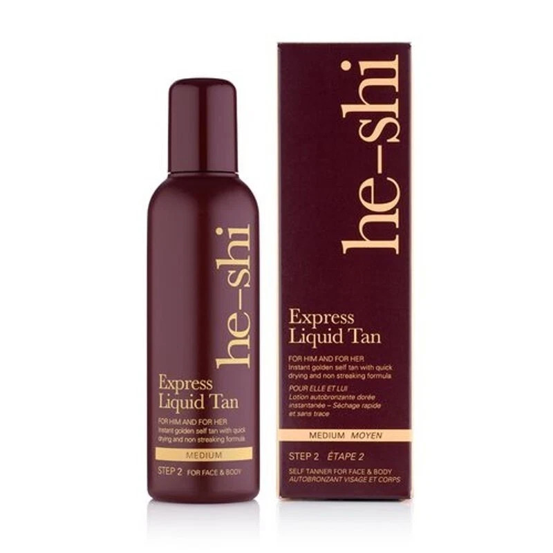 He-Shi Express Liquid Instant Self Tan 150ml - Medium Tan - Quick Dry