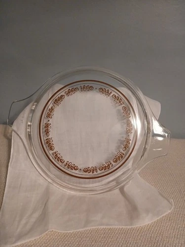 Vintage Pyrex Old Orchard Brown Round Casserole Lid