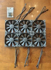 Lot of 6 Phanteks PH-F120SP Black 120mm 3 Pin Case Fan & Radiator Fan