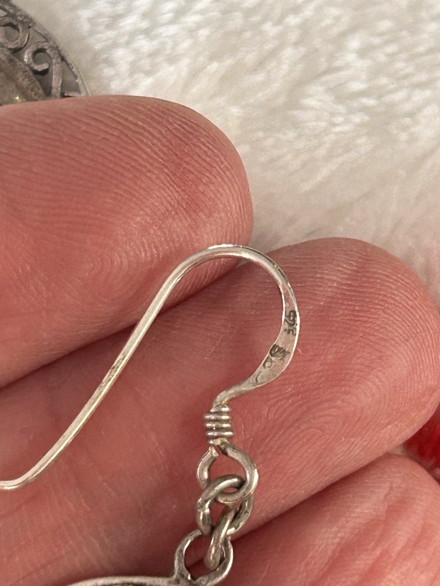 Celestial Anthropomorphic Sterling Silver Earrings Vintage J19 View 3