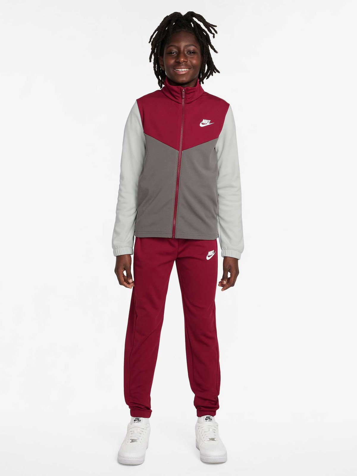 NIKE TRACKSUIT TOP BOTTOMS KIDS TROUSER JACKET PANTS RED GREY SET S M L XL