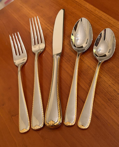 Gorham GOLDEN RIBBON EDGE Glossy 18/8 Stainless Flatware Japan/Korea - Choice