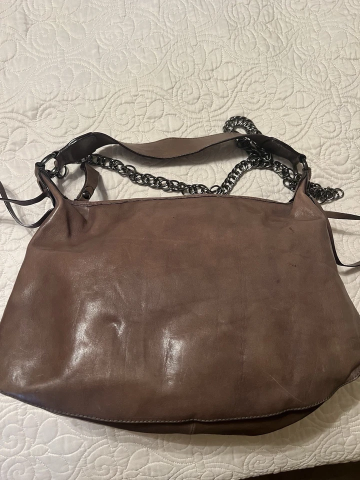 CATS Leather Shoulder Bag Brown Made In Spain Leather And Chain Straps - Image 3 of 4