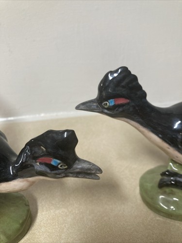 (2) Roadrunner Ceramic Figurine Porcelain Blow Mode Chris Mishago - Picture 17 of 19