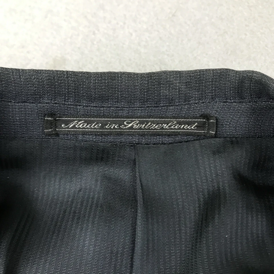 Blazer Ermenegildo Zegna Para Hombre 42 Gris Lana Rayas Doble Pecho Abotonable Foto 3 de 4