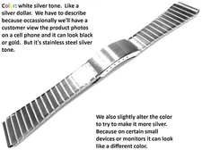 19mm Silver Tone Stainless Steel Trifold Security Clasp Bracelet Link Watch Band