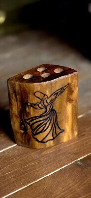 Rumi ( Mevlana ) Stiftehalter aus Kirschenholz ~ ~ Nachhaltig ~ Handmade ~