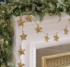 Frontgate Gilded Star Garland  6’ nib