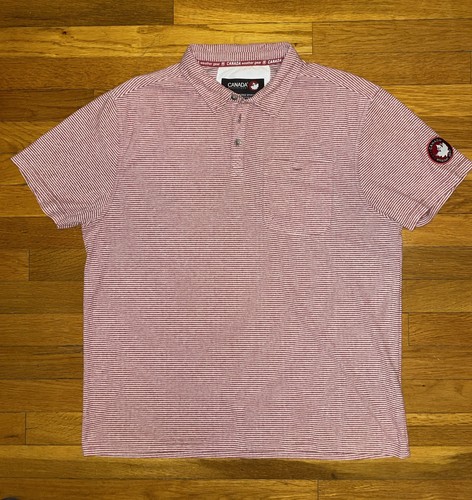 Canada Weather Gear Men’s Red & White Striped Polo Style Shirt w/ Pocket (L) - Picture 22 of 22