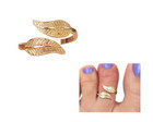 Ring Yellow Gold Plated over Sterling Handmade Gold Wrap Leaf Adjustable Toe