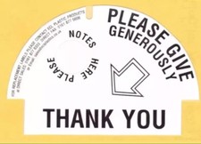 Security Seals/Labels For Hand Held or Counter Charity  Money Collection Boxes 