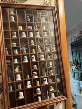 Thimbles With Wood Display Cabinet.      Huge Price Reduction❣️❣️❣️❣️