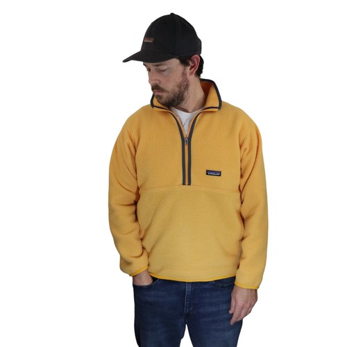 Vtg Patagonia Synchilla Marsupial Pullover Fleece Mens Medium Yellow 90s Jacket - Image 1