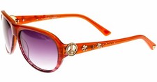 Ed Hardy Sunglasses Peace - Plum with Case and Box