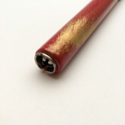 Portapenna a immersione vintage giapponese Urushi & oro pennino ROSSO NUOVO (raro+++) - Foto 4 di 4