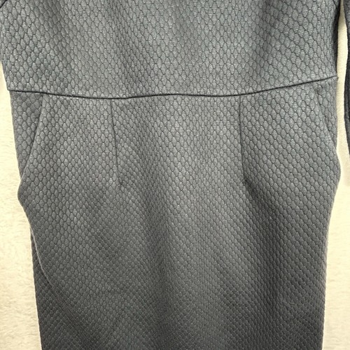 Boden NEW Estella Jacquard Dress 8L Navy Blue Sheath Textured Tall Career Preppy - Picture 3 of 12